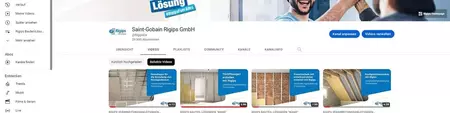 Rigips Videos auf YouTube