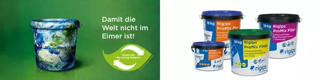 Rigips ProMix Fertigspachtel im Recyclingeimer