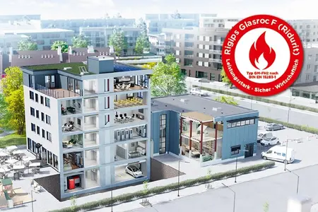 Feuer und Flamme für höchste Sicherheit mit Rigips Glasroc F (Ridurit)!