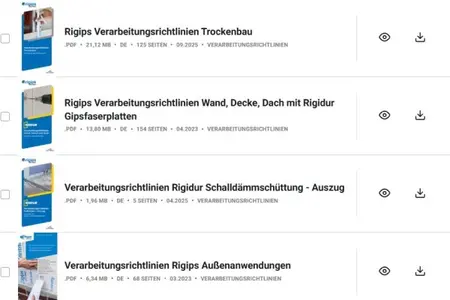 Rigips Verarbeitungsrichtlinien
