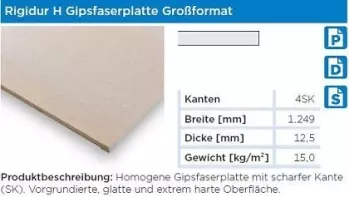 Rigidur H Gipsfaserplatte Hochformat