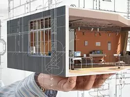 Tools Building Information Modeling Modell eines Hausausschnittes