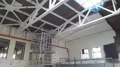Kathedrale des Brandschutzes Verspachtelung 2 Fortschritt Verspachtelung der Decke