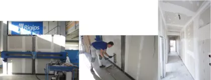Bildfolge der Integrierung von einbruchshemmendem Trockenbau
