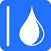 Die Harte Feuchteschutz Grafik eines Wassertropfens neben einer Wand