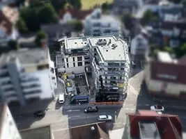 Tools Baustellenlogistik Luftansicht eines Gebäudes