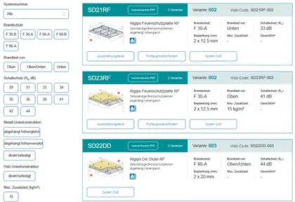 Rigips Systemsuche Decken
