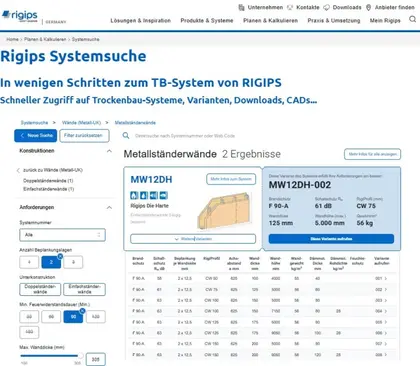 Rigips Systemsuche 2026