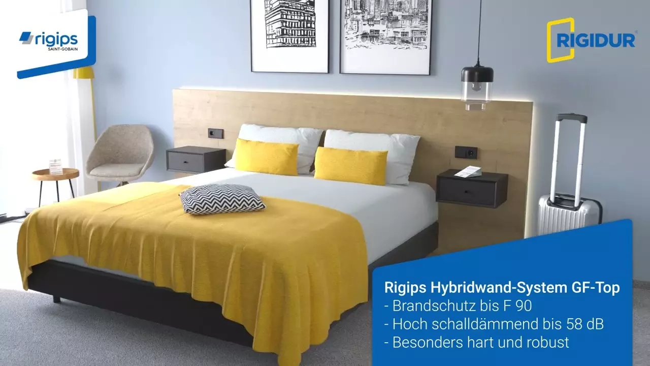 Rigips Hybridwand GF-Top - Robuste Montagewände: Gipskarton(GK)- innen + Gipsfaser(GF)-Platten außen thumbnail
