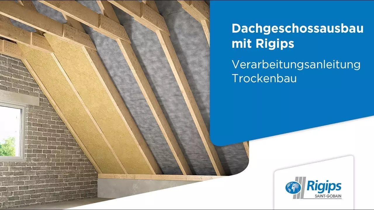 Dachgeschossausbau Verarbeitung Dämmung - Rigips Verarbeitungsanleitung Trockenbau thumbnail