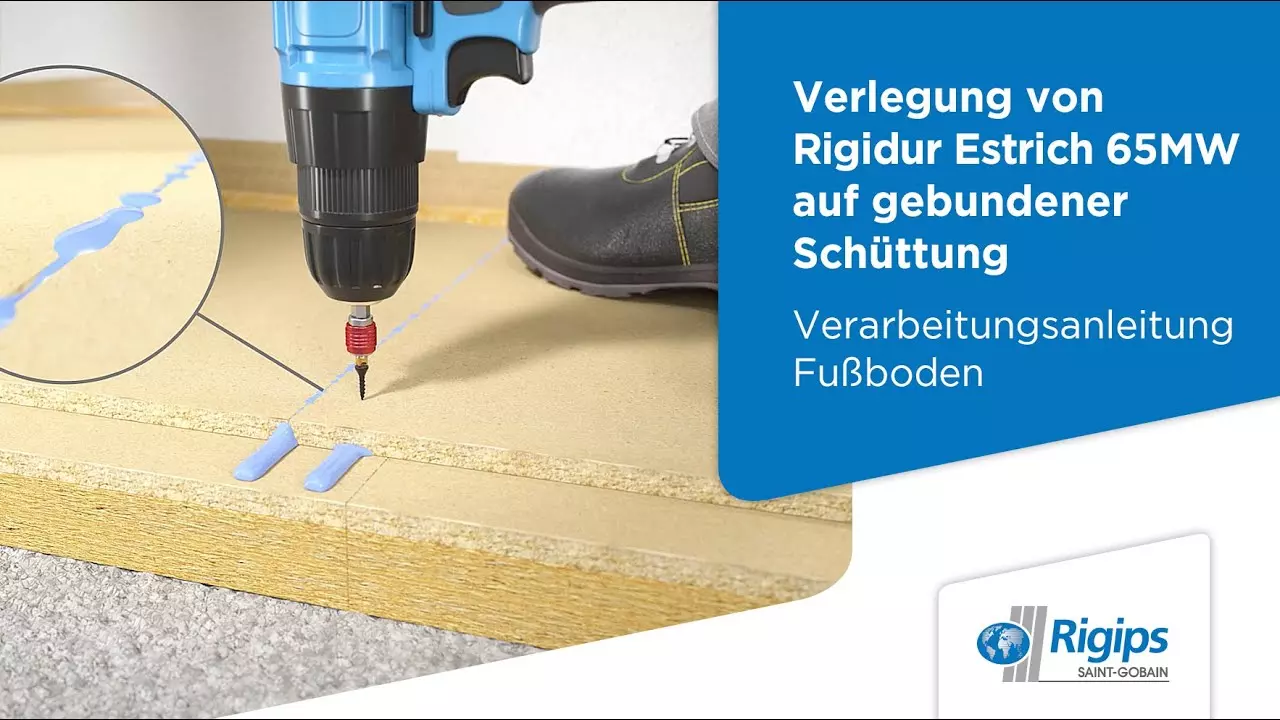 Verlegung von Rigidur Trockenestrichelementen 65 MW - Rigips Verarbeitungsanleitung Fußboden thumbnail