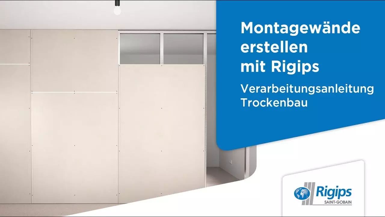 Erstellung/Aufbau von Montagewänden (Trennwand) - Rigips Verarbeitungsanleitung Trockenbau thumbnail